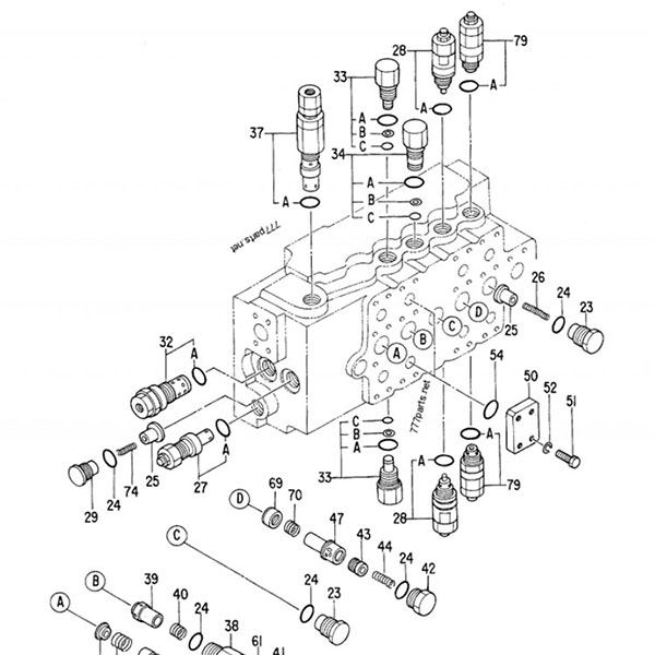 Хидравличен контролен клапан Hitachi EX300-2 4314749